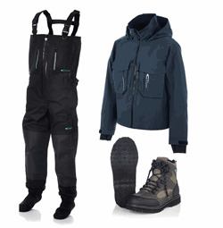 Waderssæt med jakke: A. Jensen Narvi II ZIP 5 lags & Callisto m. gummisål + TYPHOON vadejakke